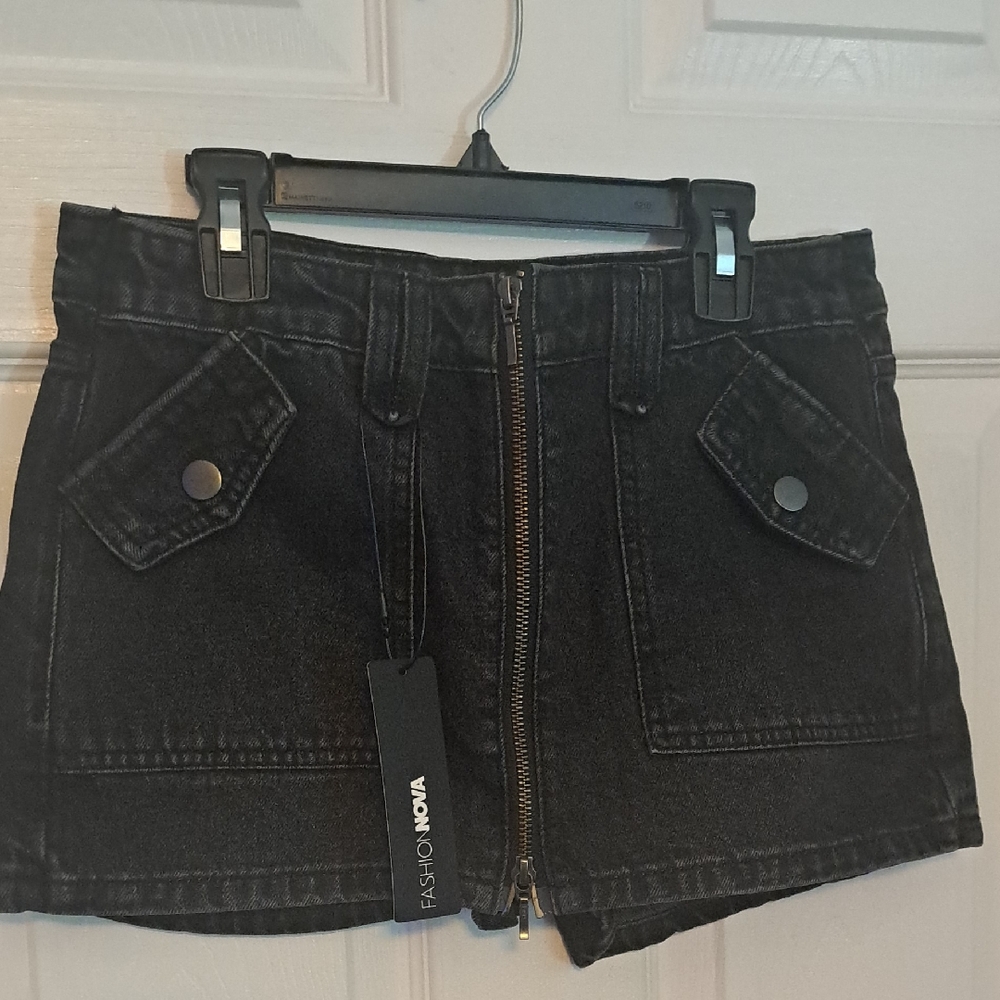 Fashion Nova Black Denim Shorts